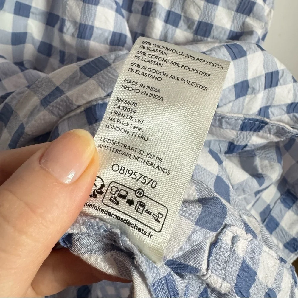 Anthropologie Blue and White Gingham Mini Dress - Picture 7 of 10